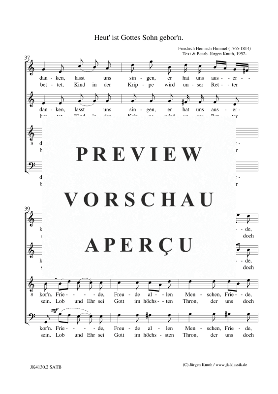 gallery: Heut´ ist Gottes Sohn gebor´n (Motette), , Gemischter Chor und Orgel