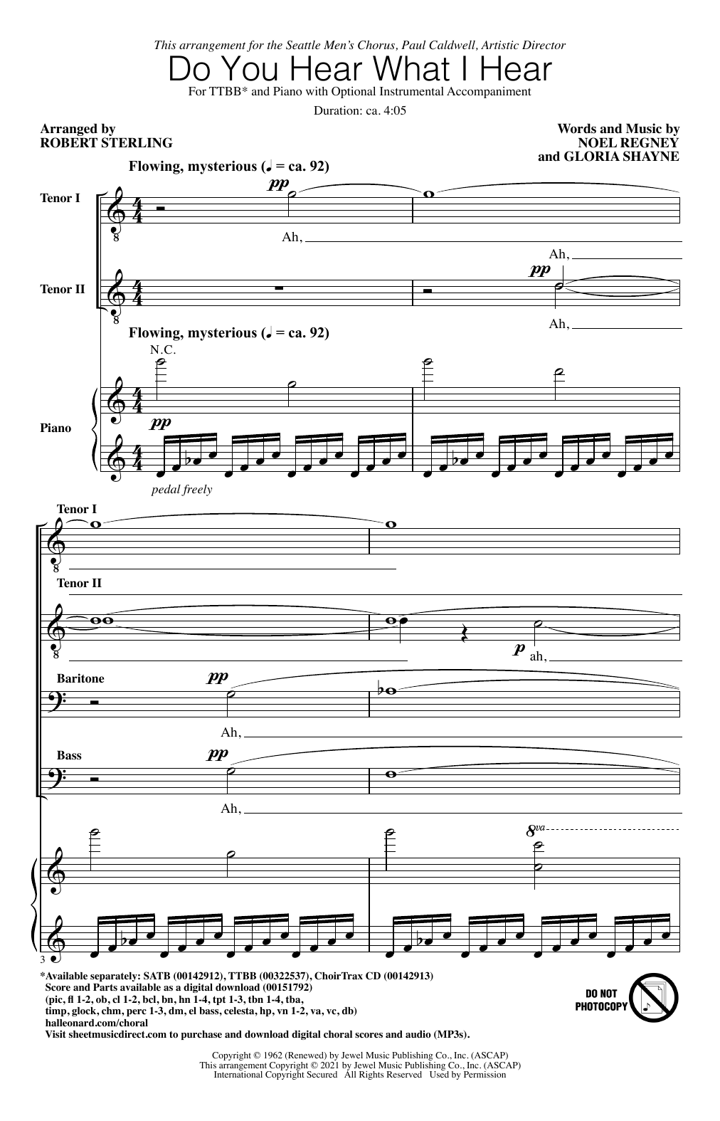 Produktbild zu: Do You Hear What I Hear (arr. Robert Sterling)