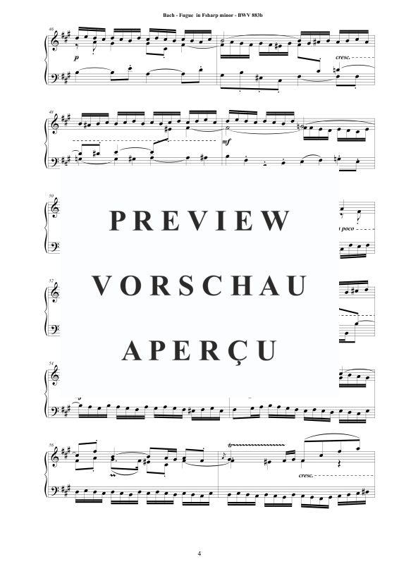 Produktgalerie: Seite 5 von 7 Fuge in Fis-Moll BWV 883b, , Klavier Solo
