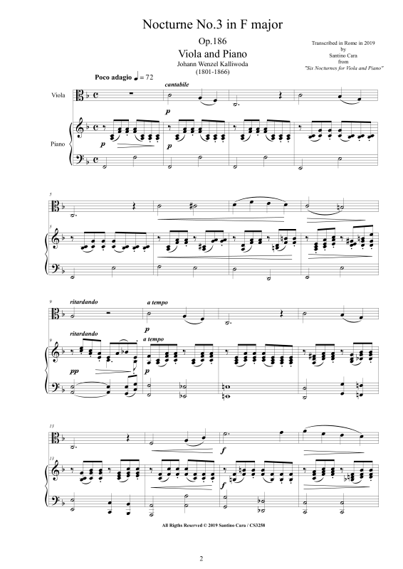 Produktbild zu: Nocturne Nr.3 Op.186Johann Wenzel Kalliwoda