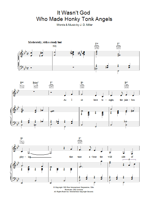 Produktgalerie: Seite 1 von 1 It Wasn't God Who Made Honky Tonk Angels, Patsy Cline, Gesang, Gitarre, Klavier