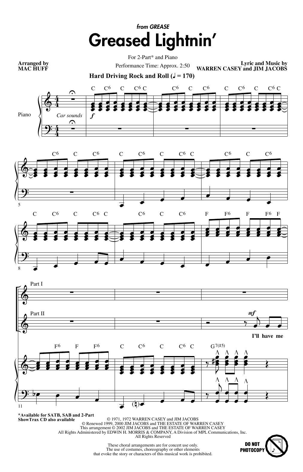 Produktbild zu: Greased Lightnin' (from Grease) (arr. Mac Huff)
