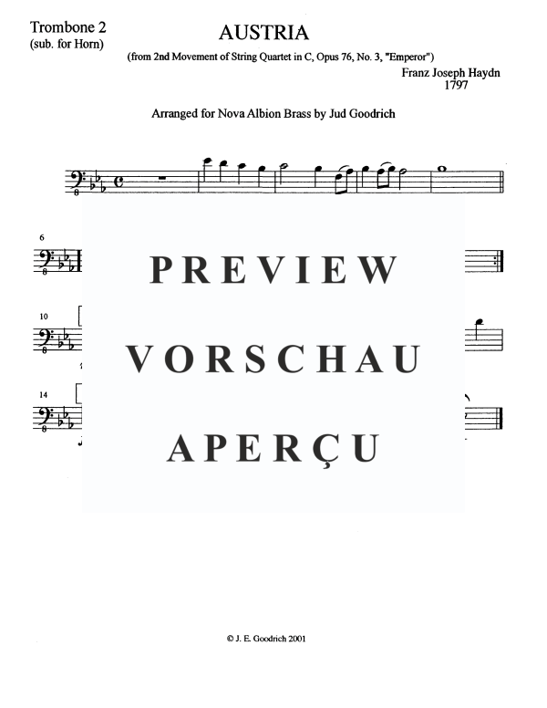 Product gallery: Page 9 of 9 Austria (Streichquartett in C Opus 76), , Brass Quintet