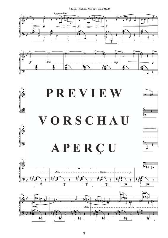 Produktgalerie: Seite 4 von 7 Nocturne Nr. 3 G-Moll op. 15, , Klavier Solo