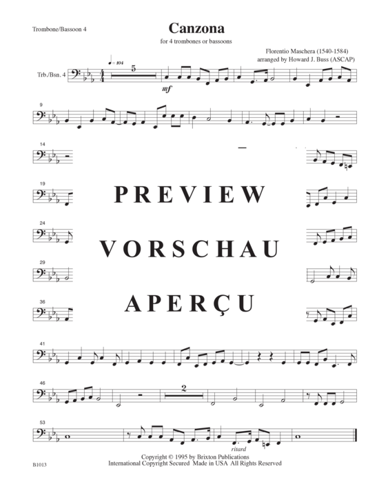 Product gallery: Page 11 of 11 Canzona , , (4 trombones/bassoons)