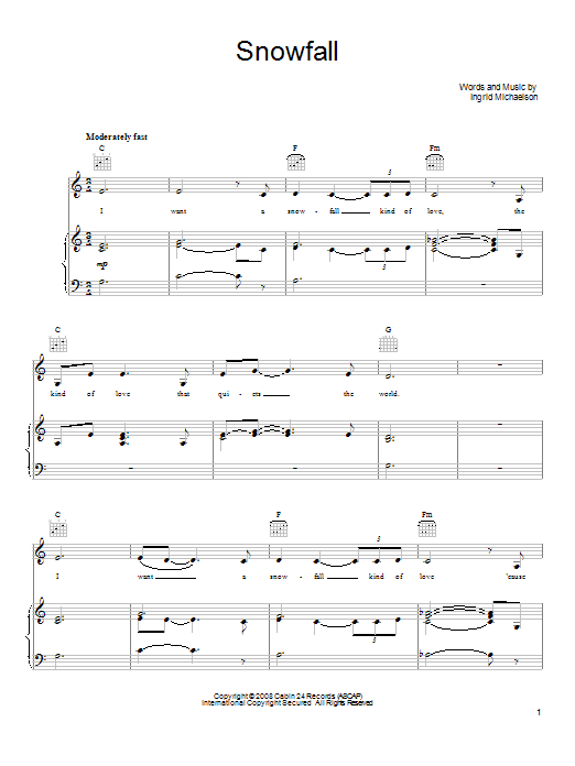 Product gallery: Page 1 of 1 Snowfall, Ingrid Michaelson