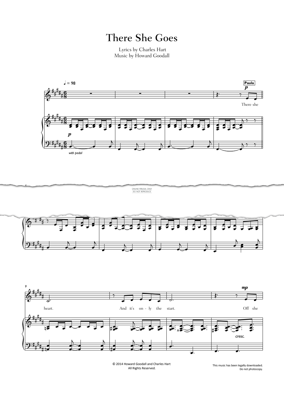 gallery: There She Goes (from 'Bend It Like Beckham'), Howard Goodall, Gesang, Klavier