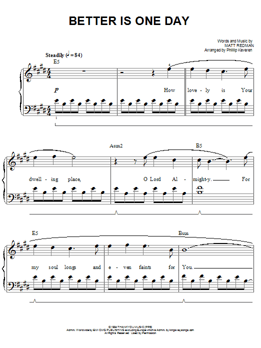 Product picture to: Better Is One Day (arr. Phillip Keveren)
