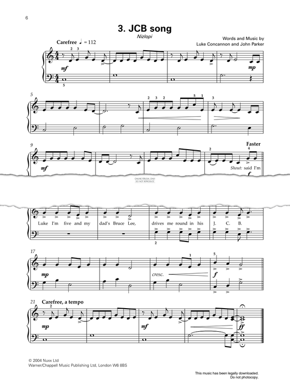 Produktbild zu: JCB Song