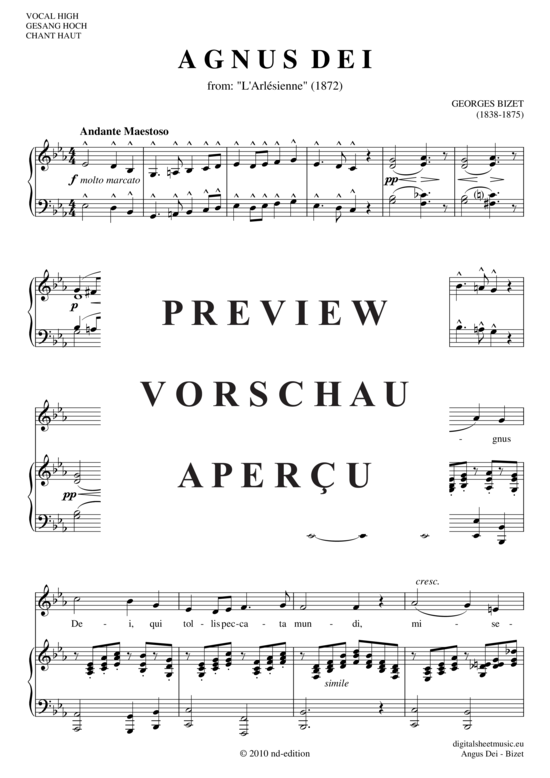 gallery: Agnus Dei , , (Gesang + Klavier)(hoch C´ - As´´)