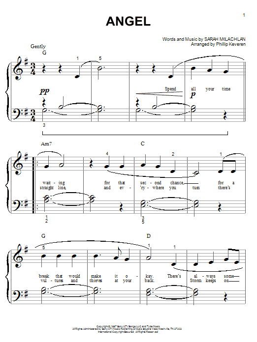 Produktgalerie: Seite 1 von 1 Angel (arr. Phillip Keveren), Sarah McLachlan, Klavier