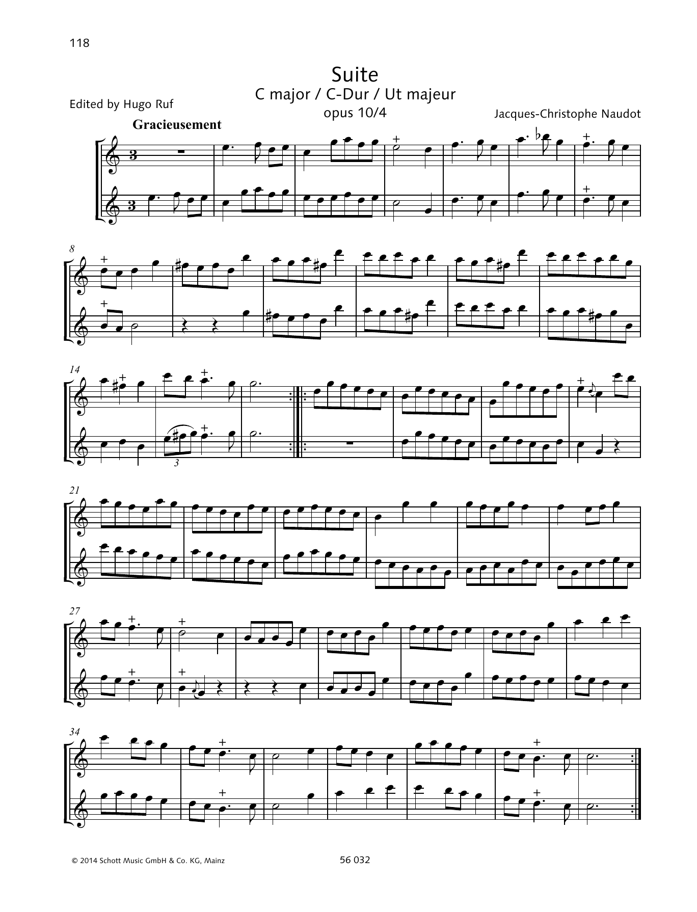 Produktgalerie: Seite 1 von 1 Suite C Major, Jacques-Christophe Naudot, Chor