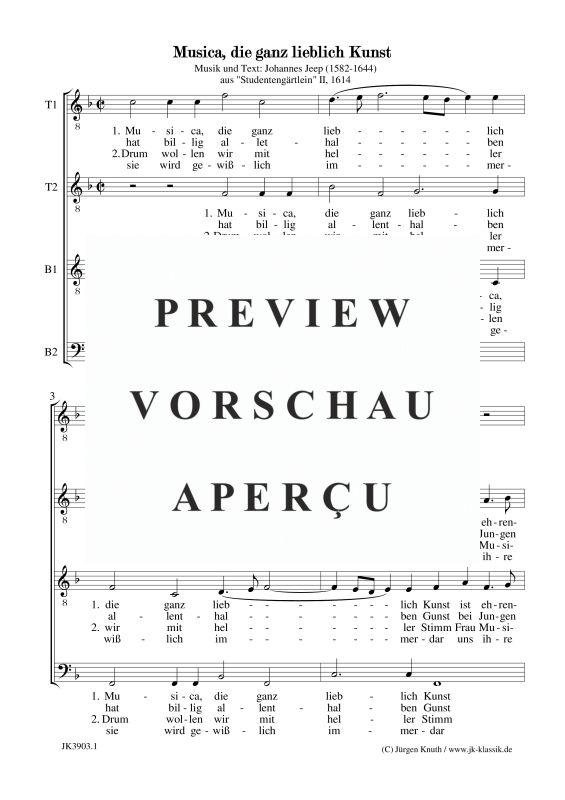 gallery: Musica, die ganz lieblich Kunst, aus Studentengärtlein II, 1614, , (Männerchor)