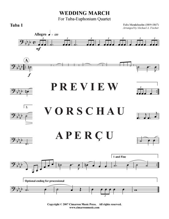 Product gallery: Page 8 of 9 Hochzeitsmarsch , , (Tuba Quartet: 2x Baritone, 2xTuba)