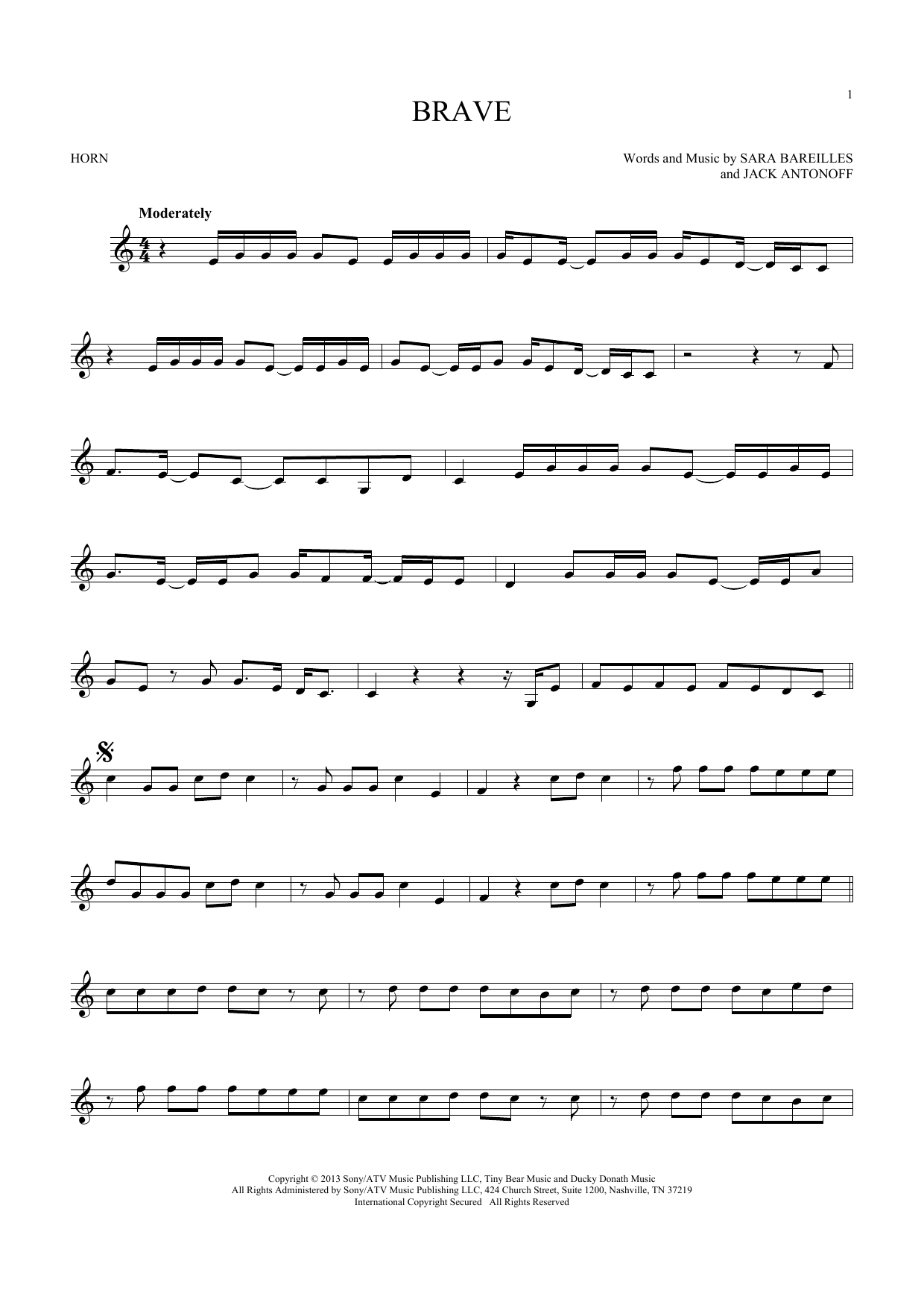 Produktgalerie: Seite 1 von 1 Brave, Sara Bareilles, Horn