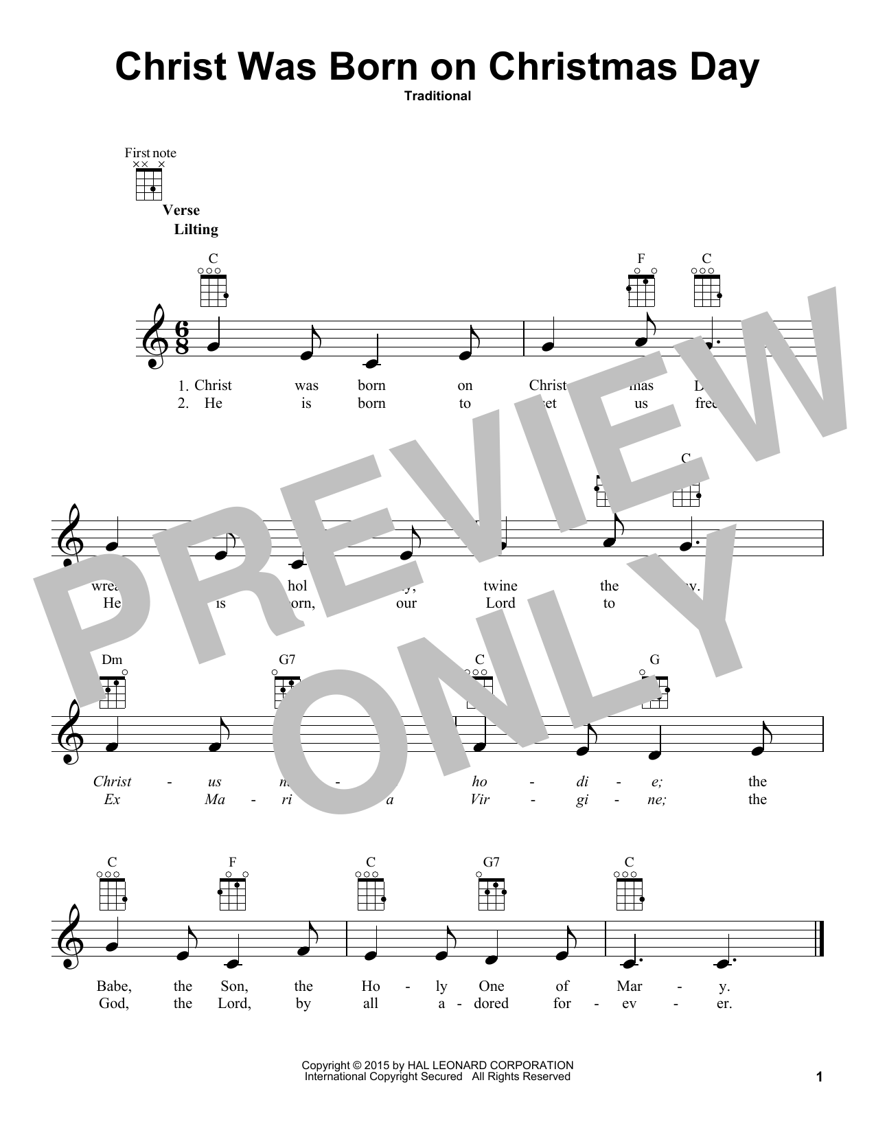Product gallery: Page 1 of 1 Christ Was Born On Christmas Day, Traditional