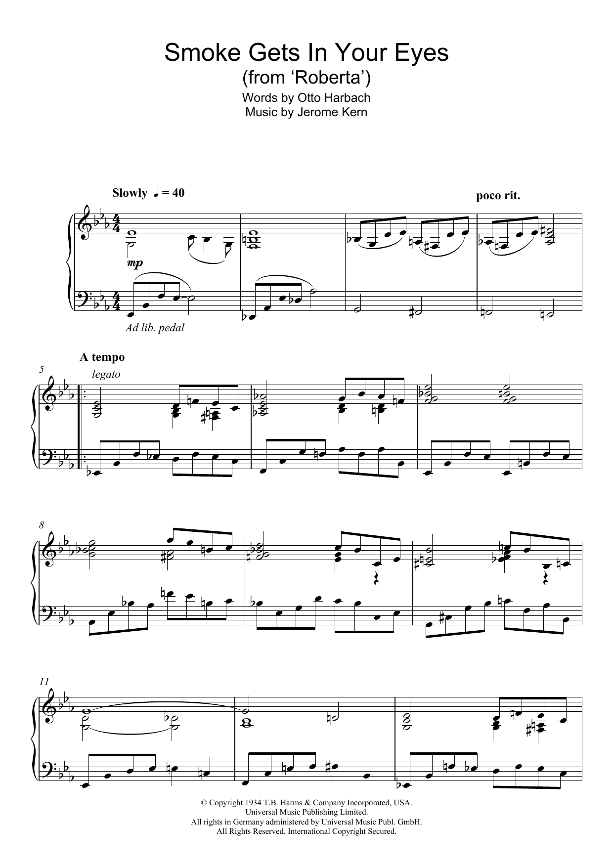 Produktbild zu: Smoke Gets In Your Eyes (from Roberta)