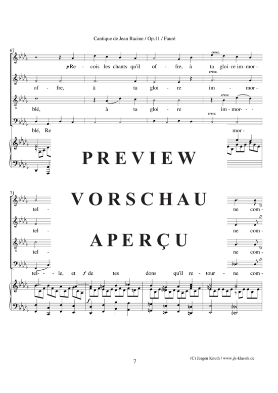 gallery: Cantique de Jean Racine - Op. 11 , , (Gemischter Chor + Klavier/Orgel)