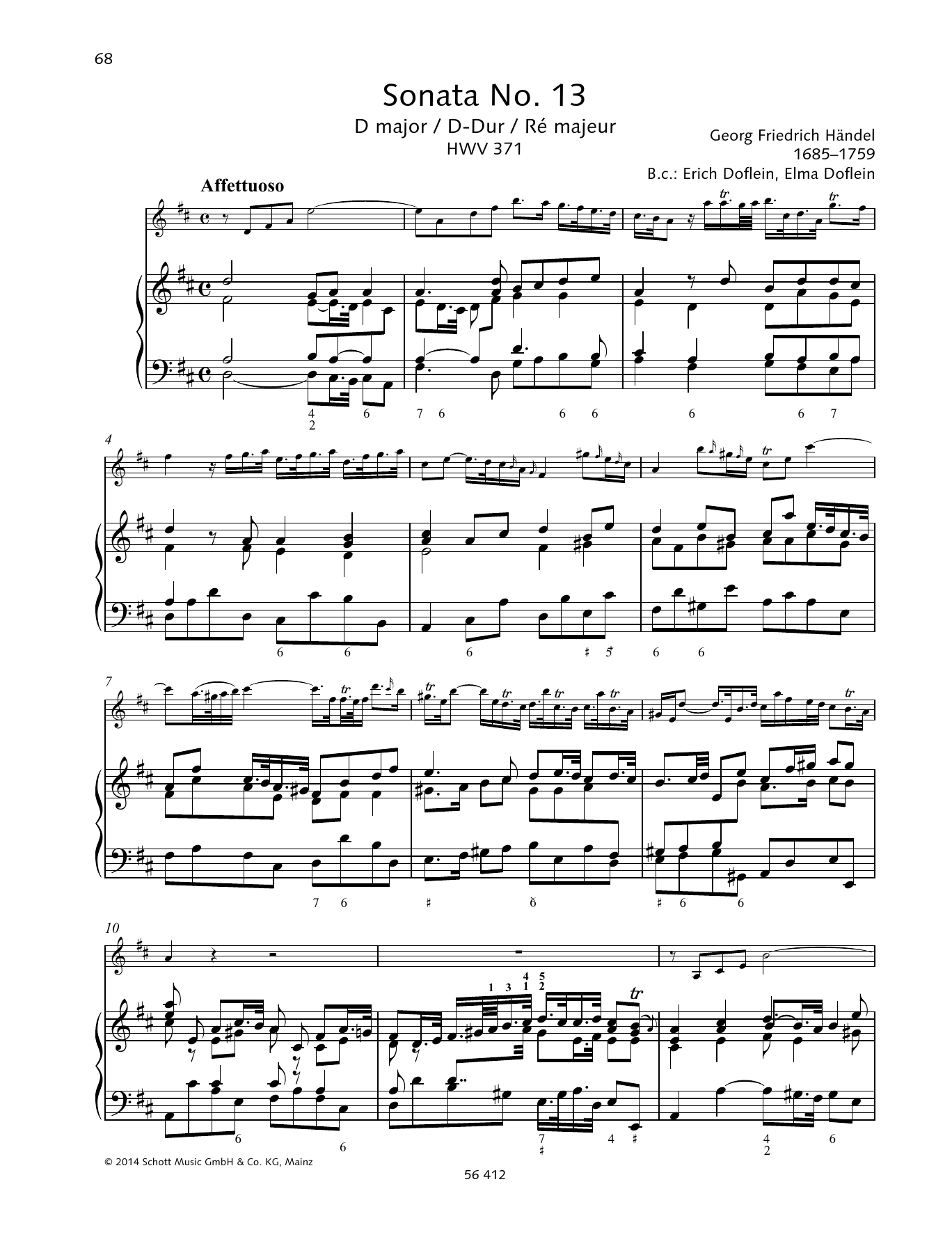 Produktbild zu: Sonata No. 13 D major