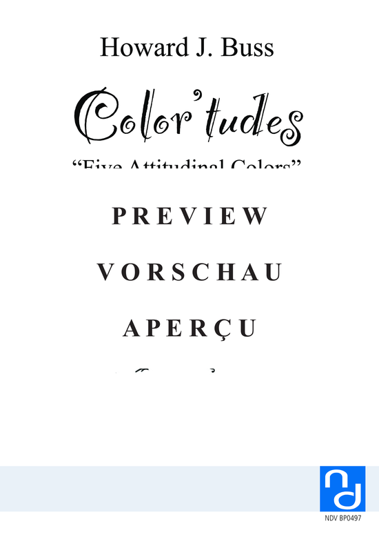 Product gallery: Page 2 of 44 Color´tudes - Five Attitudinal Colors , , (bass clarinet + piano)