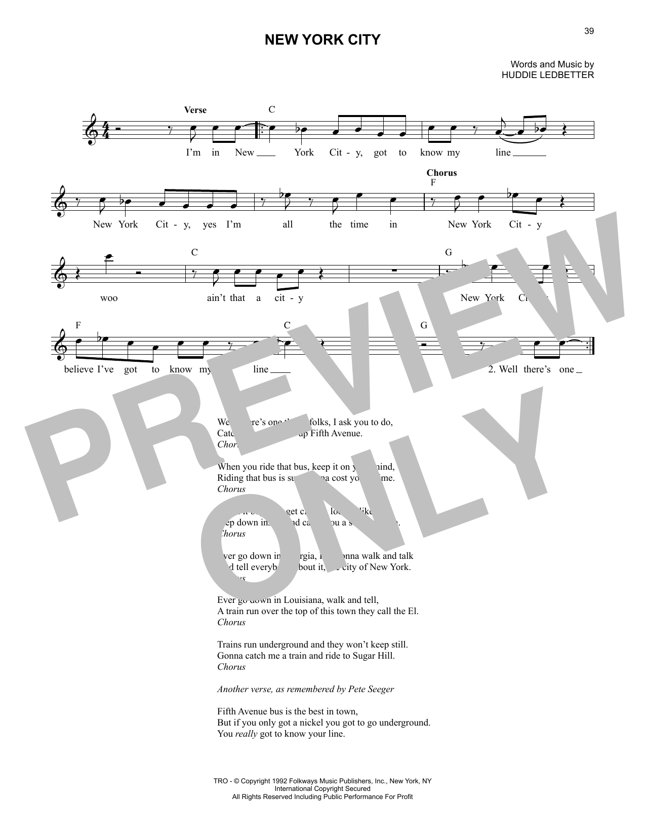 Produktgalerie: Seite 1 von 1 New York City, Lead Belly, Melodieinstrument