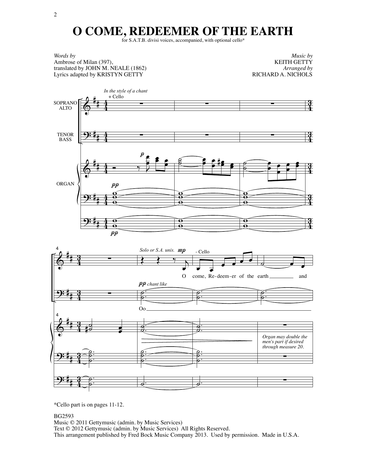 Product gallery: Page 1 of 1 O Come, Redeemer Of The Earth (arr. Richard A. Nichols), Keith Getty