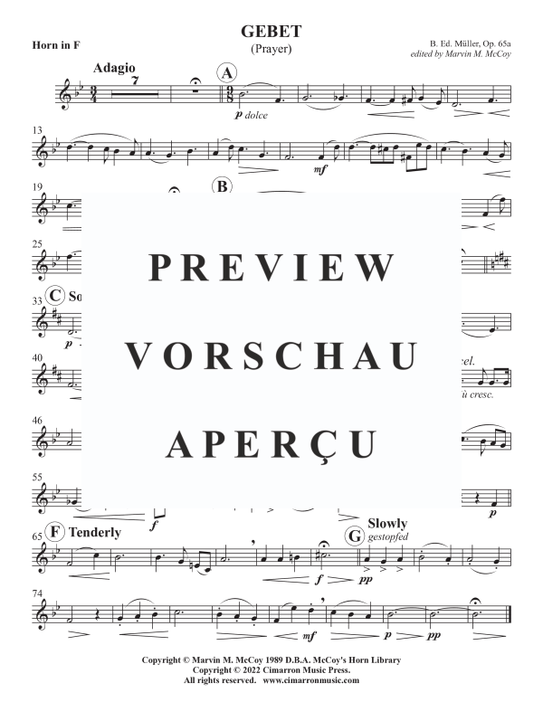Product gallery: Page 7 of 7 Gebet (Prayer) Op. 65a, , Horn and Organ