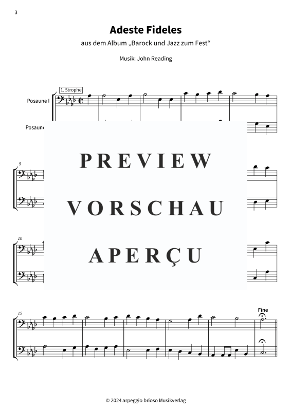 Product gallery: Page 5 of 8 Adeste Fideles - aus dem Album Barock und Jazz zum Fest, , (Duet 2x trombone)