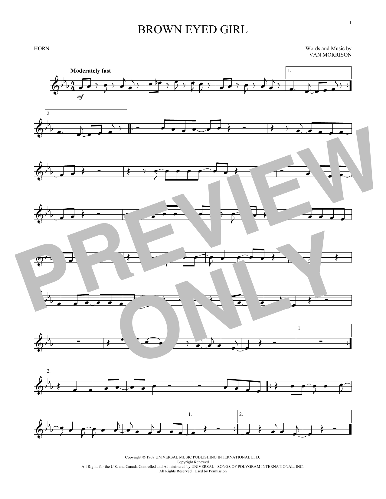 Produktgalerie: Seite 1 von 1 Brown Eyed Girl, Van Morrison, Horn