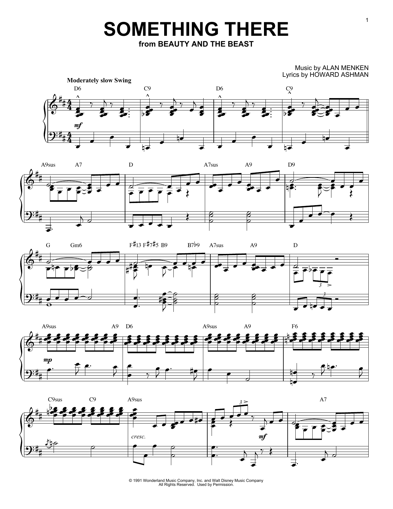 Product gallery: Page 1 of 1 Something There [Jazz version] (from Beauty And The Beast), Alan Menken & Howard Ashman