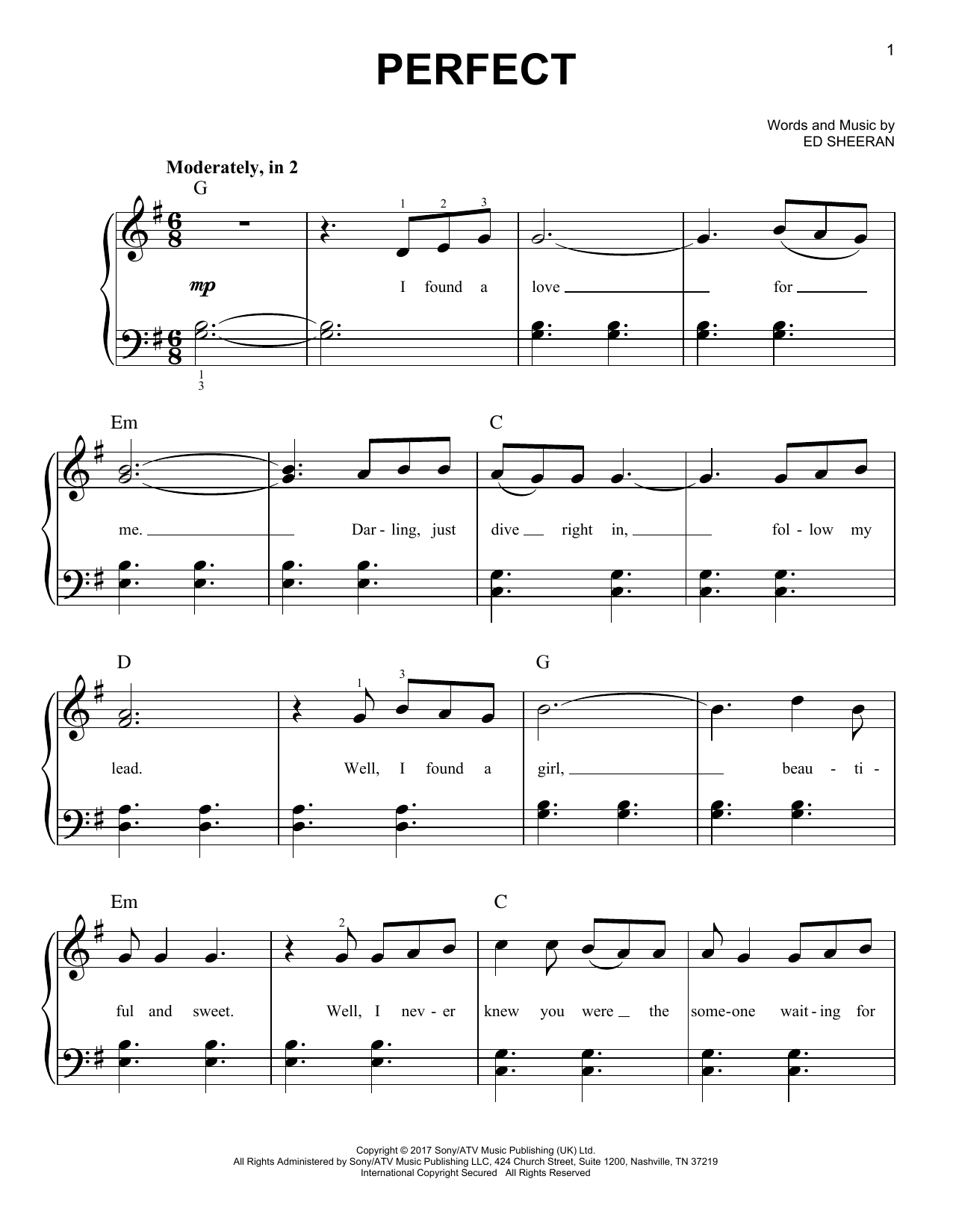Produktbild zu:  Perfect - Ed Sheeran