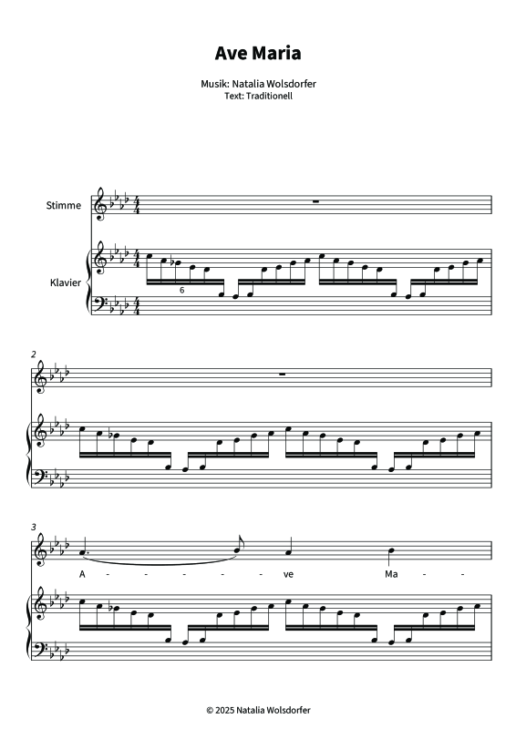 Produktgalerie: Seite 1 von 11 Impressionen nach Ave Maria, , Gesang und Klavier