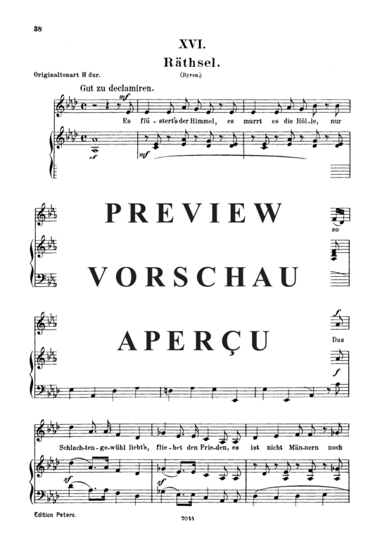 Product gallery: Page 2 of 4 Rätsel, Op.25 No.16, , Low Voice and Piano