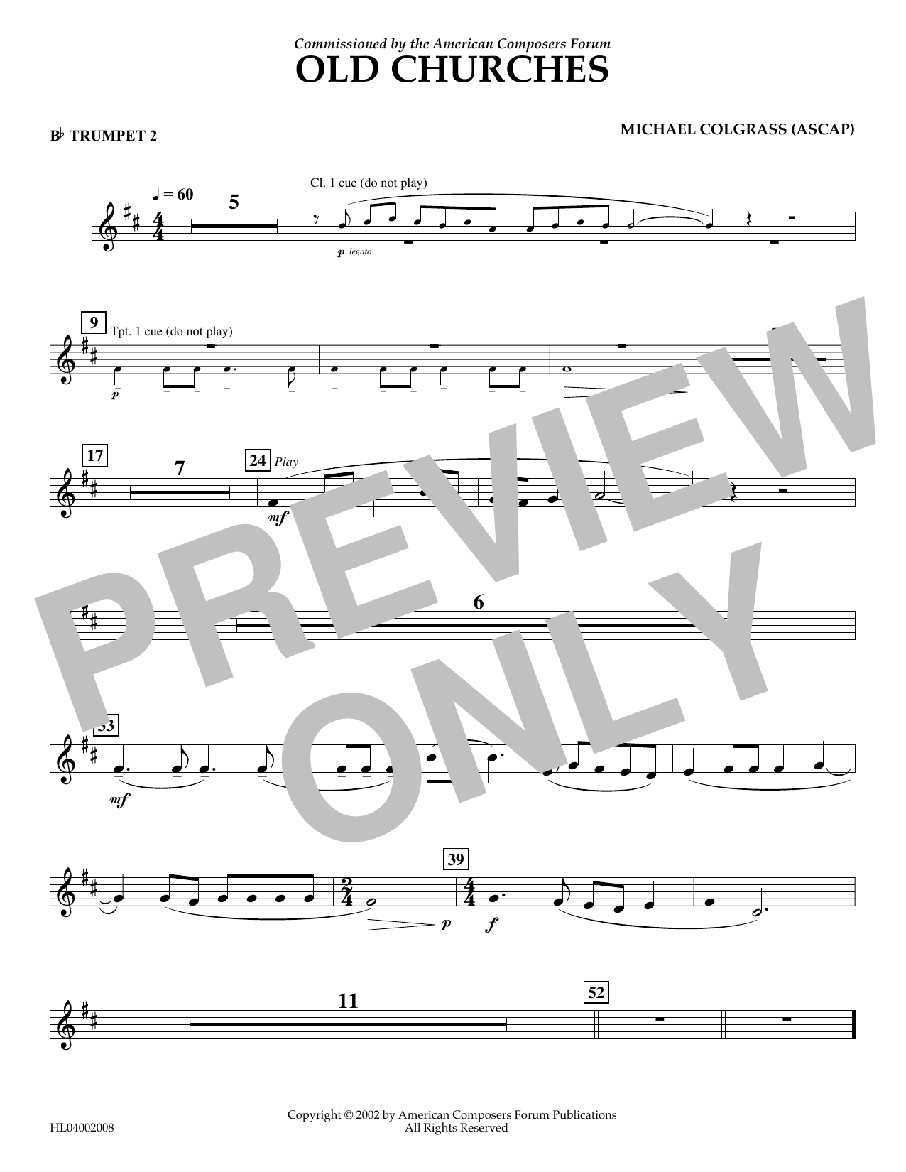 Produktbild zu: Old Churches - Bb Trumpet 2