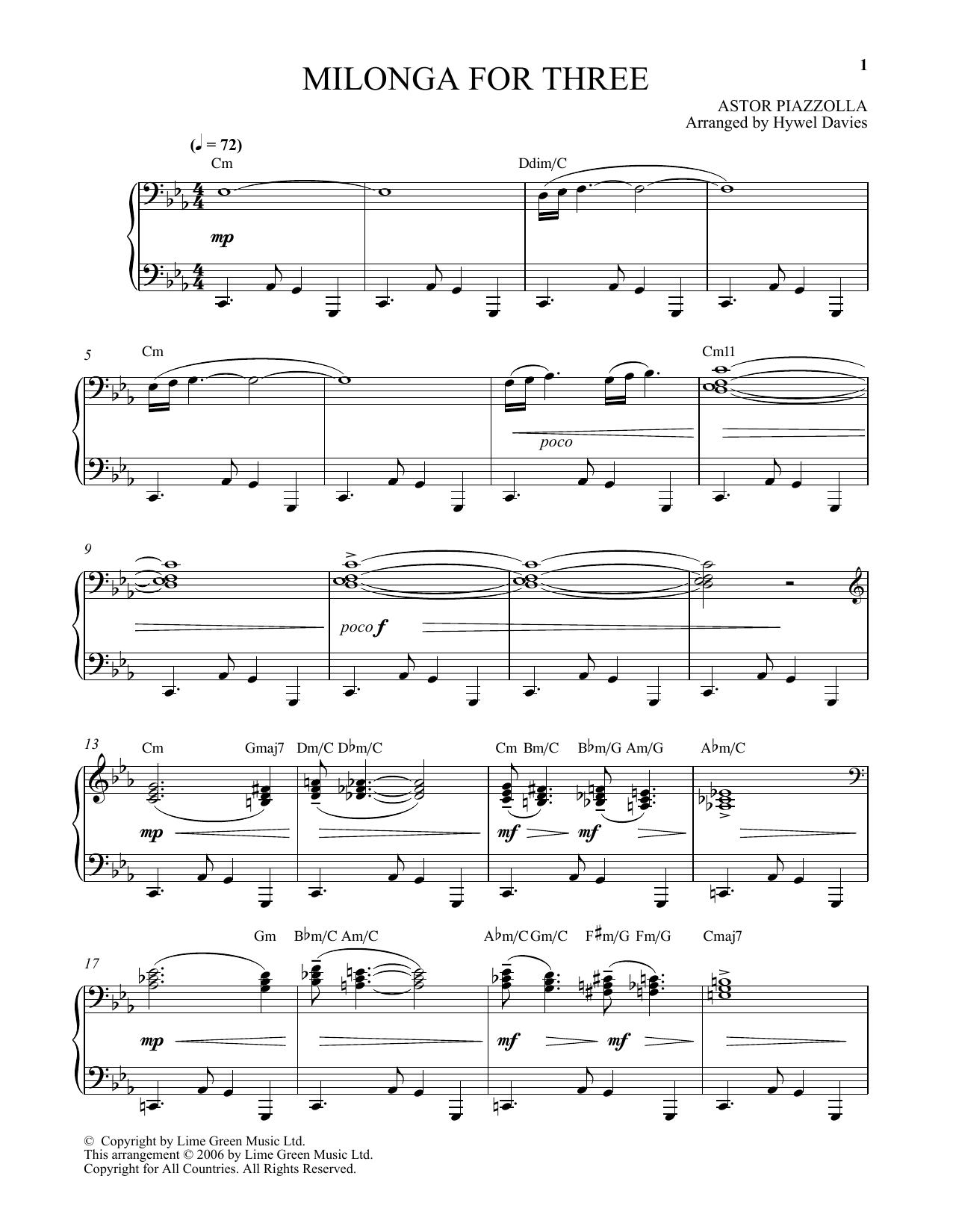Product gallery: Page 1 of 1 Milonga For Three, Astor Piazzolla