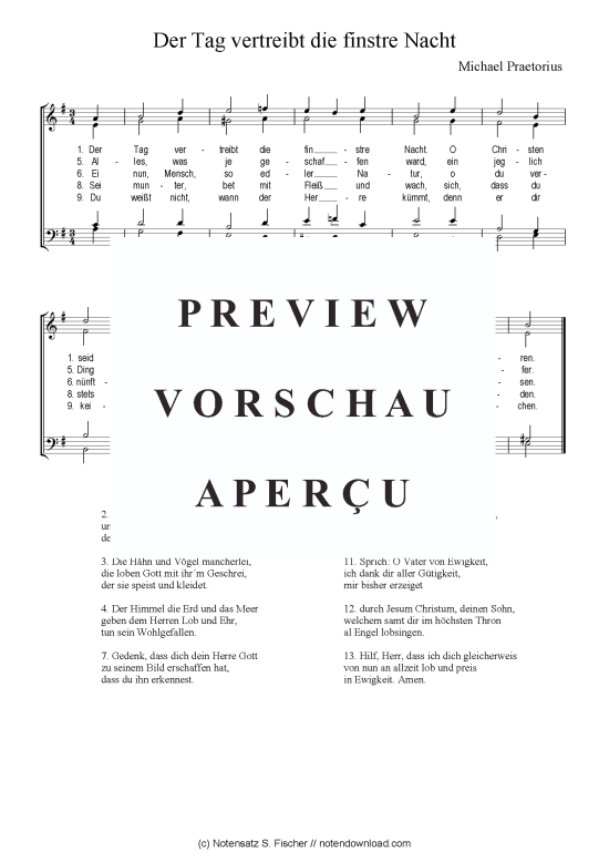 Product picture to: Der Tag vertreibt die finstre Nacht Michael Praetorius