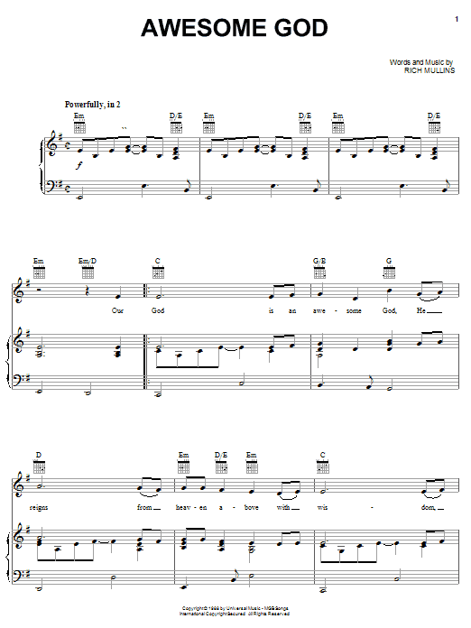 Product picture to: Awesome God (Chorus Only)