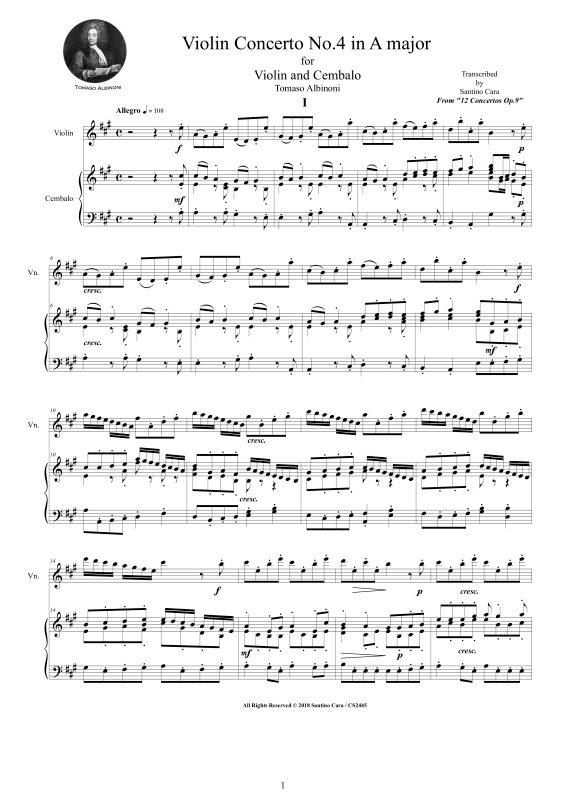 Produktbild zu: Violin Concerto No.4 in A-Dur Op.9Albinoni Tomaso