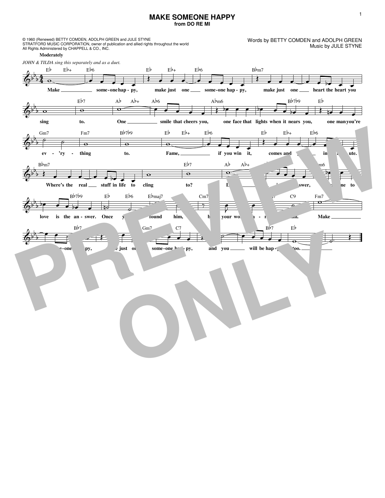 Product gallery: Page 1 of 1 Make Someone Happy (from Do Re Mi), Adolph Green