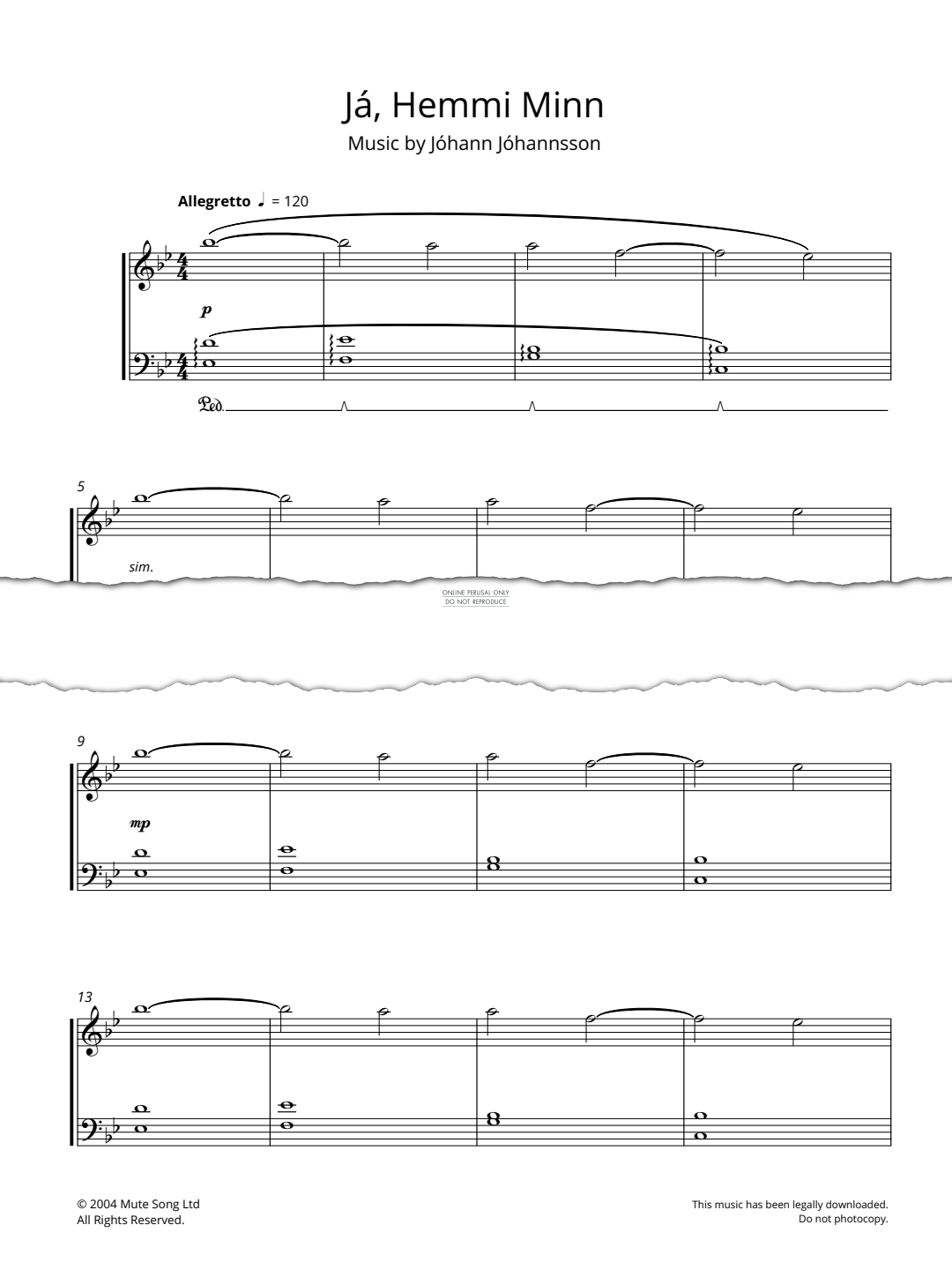 Produktgalerie: Seite 1 von 1 Já, Hemmi Minn, Jóhann Jóhannsson, Klavier