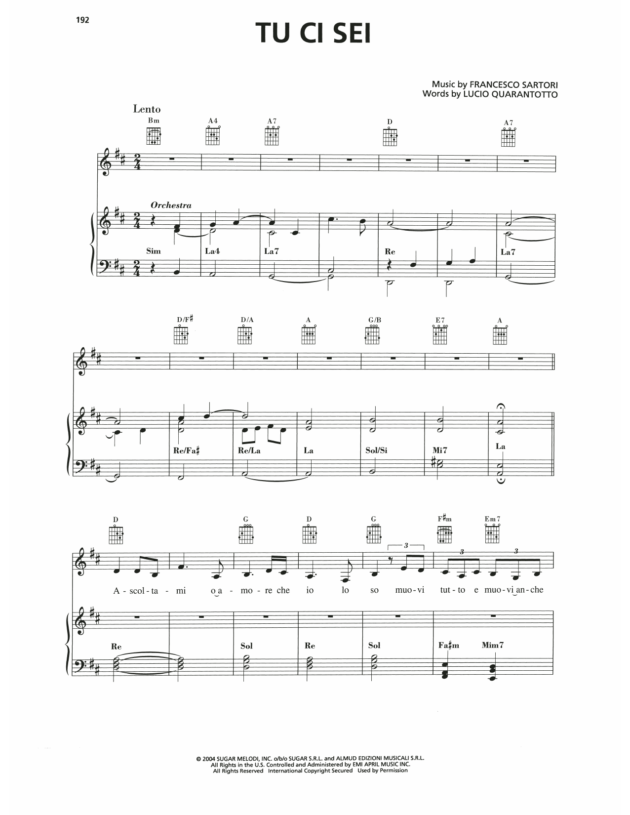 Produktgalerie: Seite 1 von 1 Tu Ci Sei, Andrea Bocelli, Gesang, Gitarre, Klavier