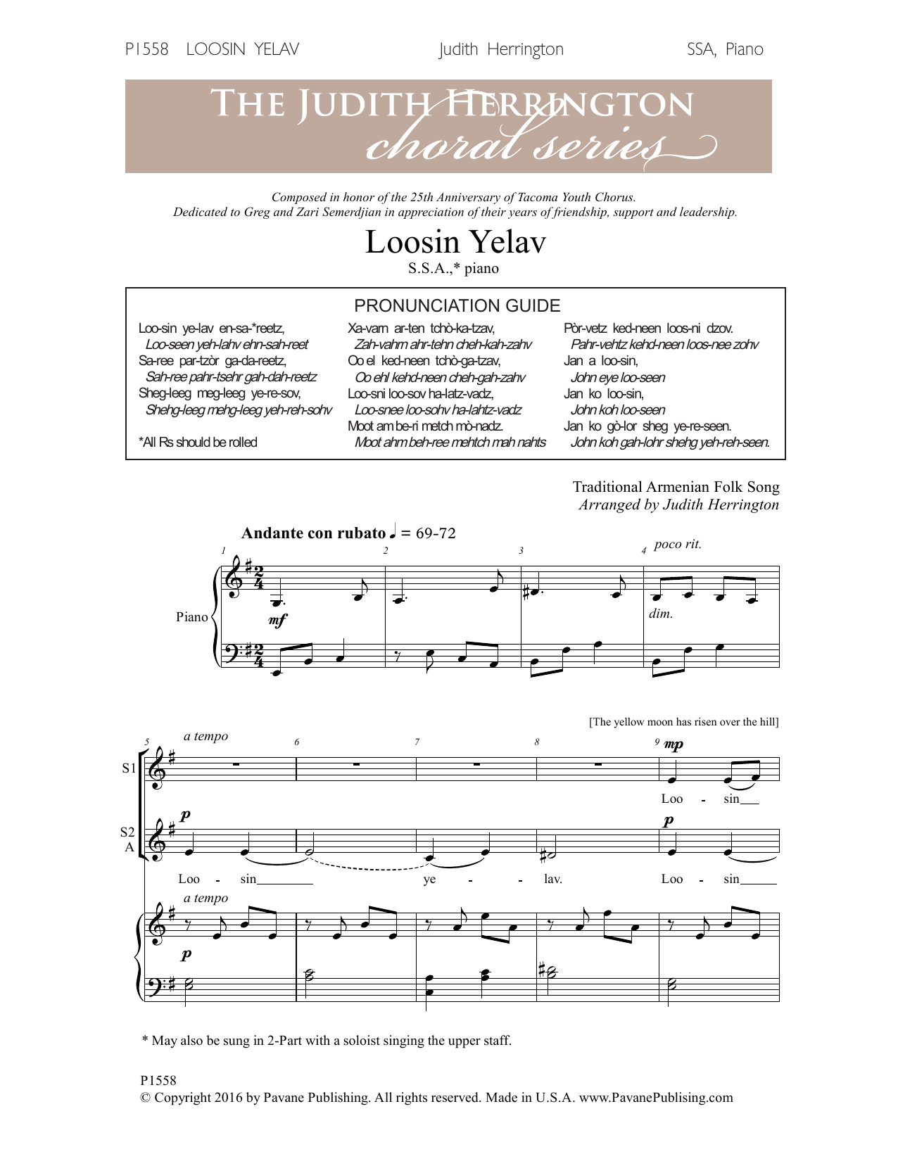 Produktgalerie: Seite 1 von 1 Loosin Yelav, Judith Herrington, Chor