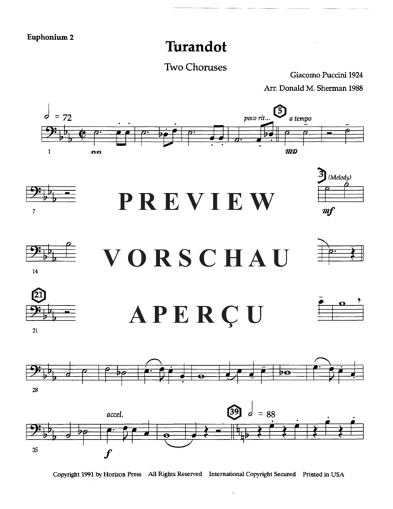 Product gallery: Page 12 of 19 Turandot: Two Choruses , , (Tuba Quartett EETT)