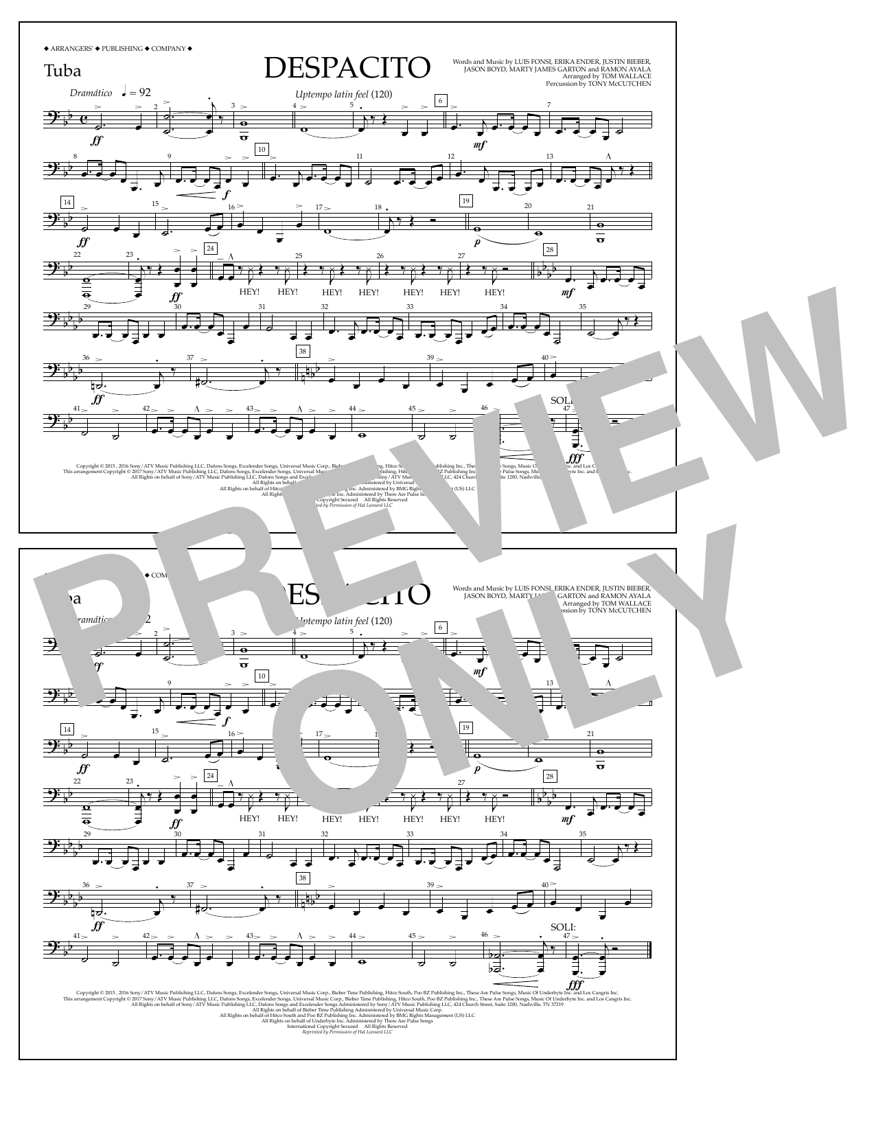 Produktbild zu: Despacito (arr. Tom Wallace) - Tuba
