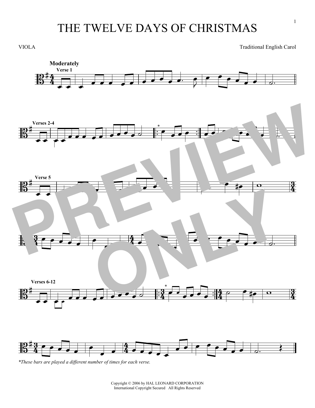 Product gallery: Page 1 of 1 The Twelve Days Of Christmas, Traditional English Carol