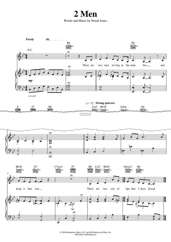 Produktgalerie: Seite 1 von 1 2 Men, Norah Jones, Gesang, Gitarre, Klavier