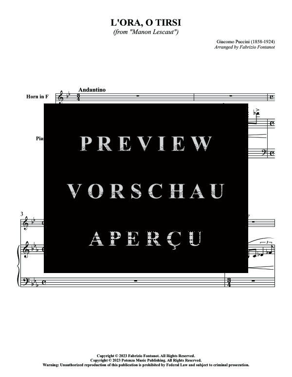 Produktgalerie: Seite 5 von 9 L´ora, O Tirsi, , (Horn in F und Klavier)