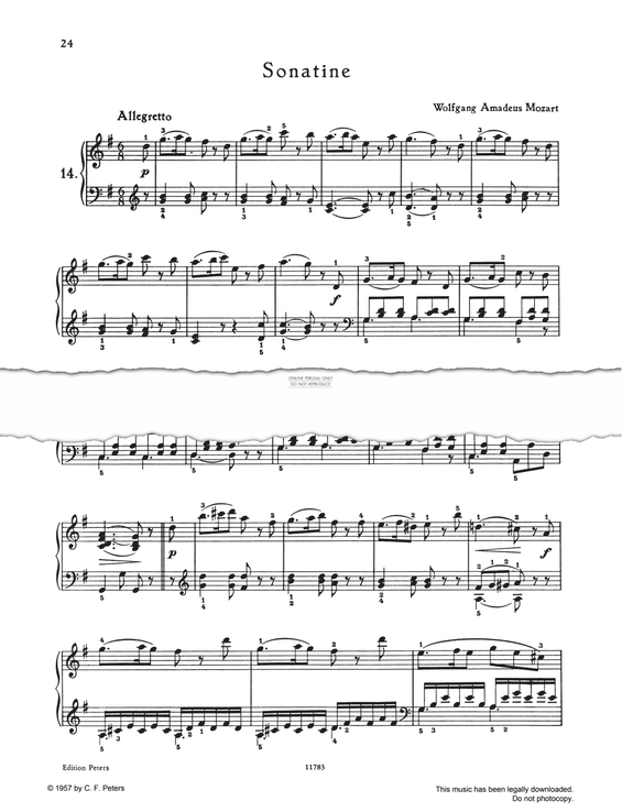 Produktgalerie: Seite 1 von 1 Sonatina G-major, Wolfgang Amadeus Mozart, Klavier