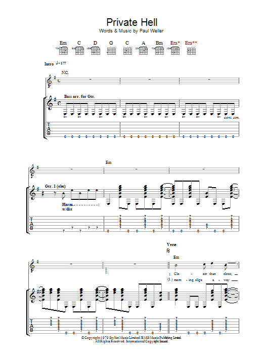 Produktgalerie: Seite 1 von 1 Private Hell, The Jam, Gitarre