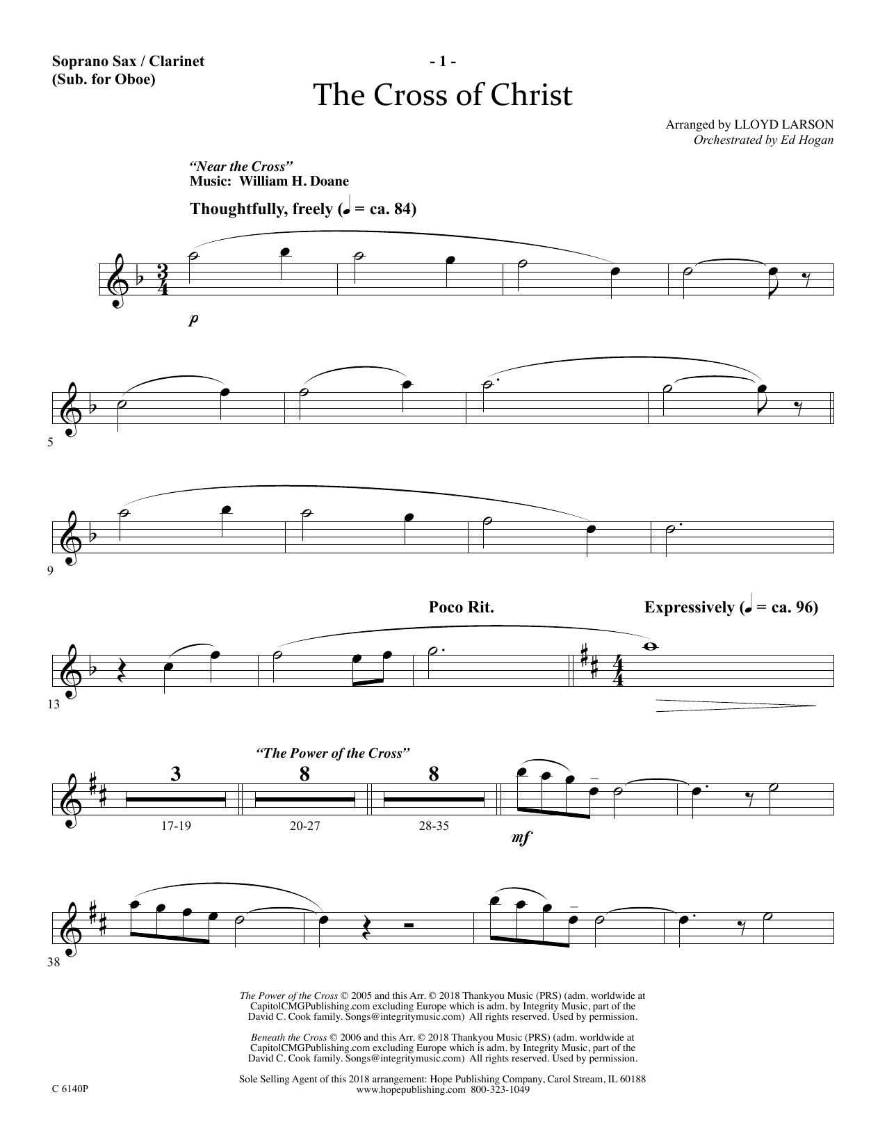 Product picture to: The Cross Of Christ - Soprano Sax/Clarinet(sub oboe)